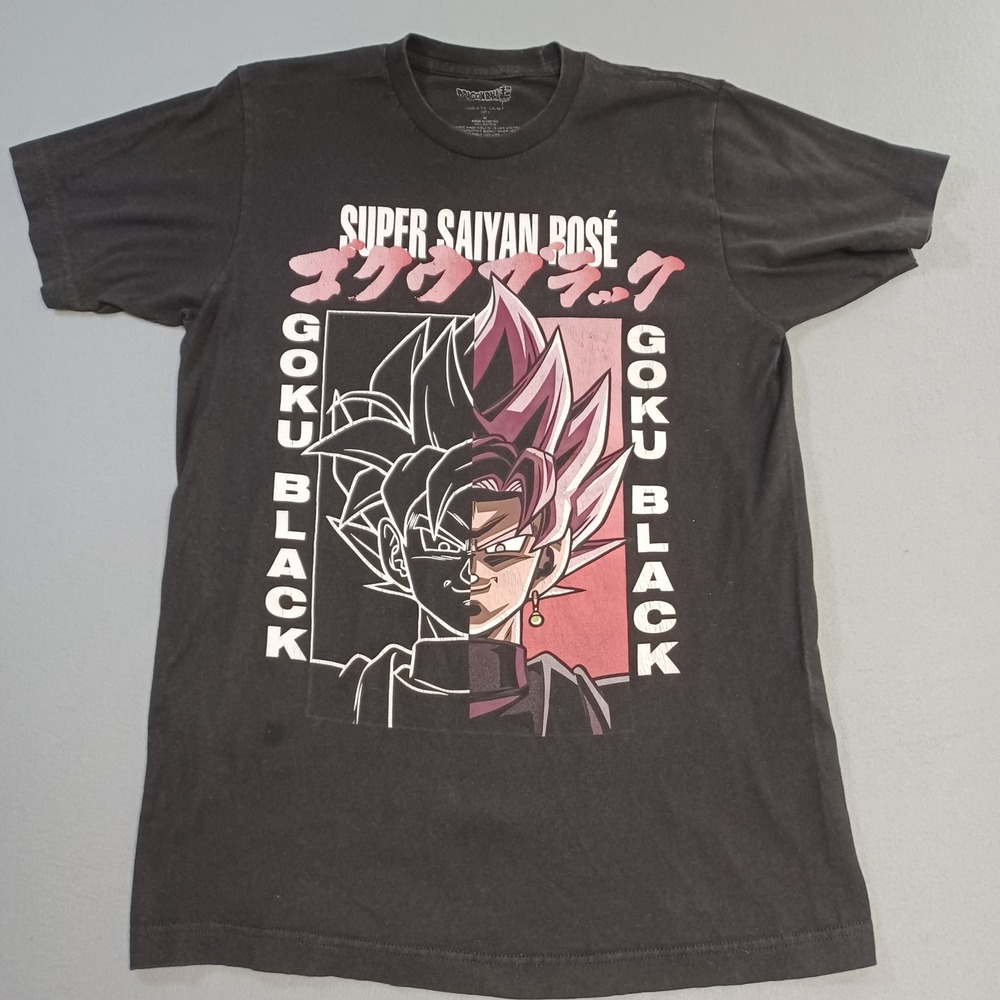 Dragon Ball Super Goku Black Super Saiyan Rose Graphic T-Shirt Black Mens Medium